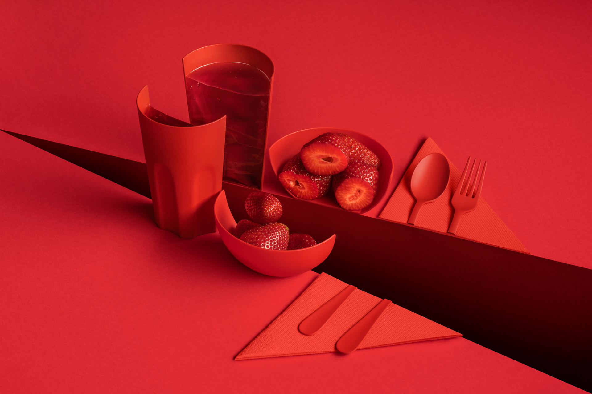 red food cut in half