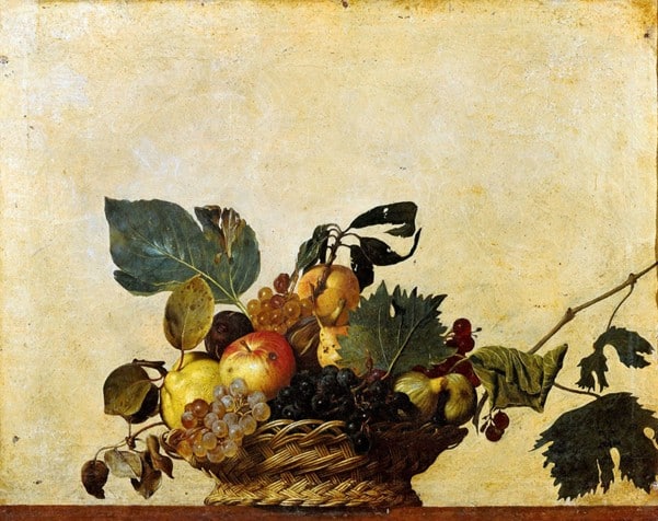 Michelangelo Merisi de Caravaggio  Basket of Fruit, c. 1595–1596 history of food photography